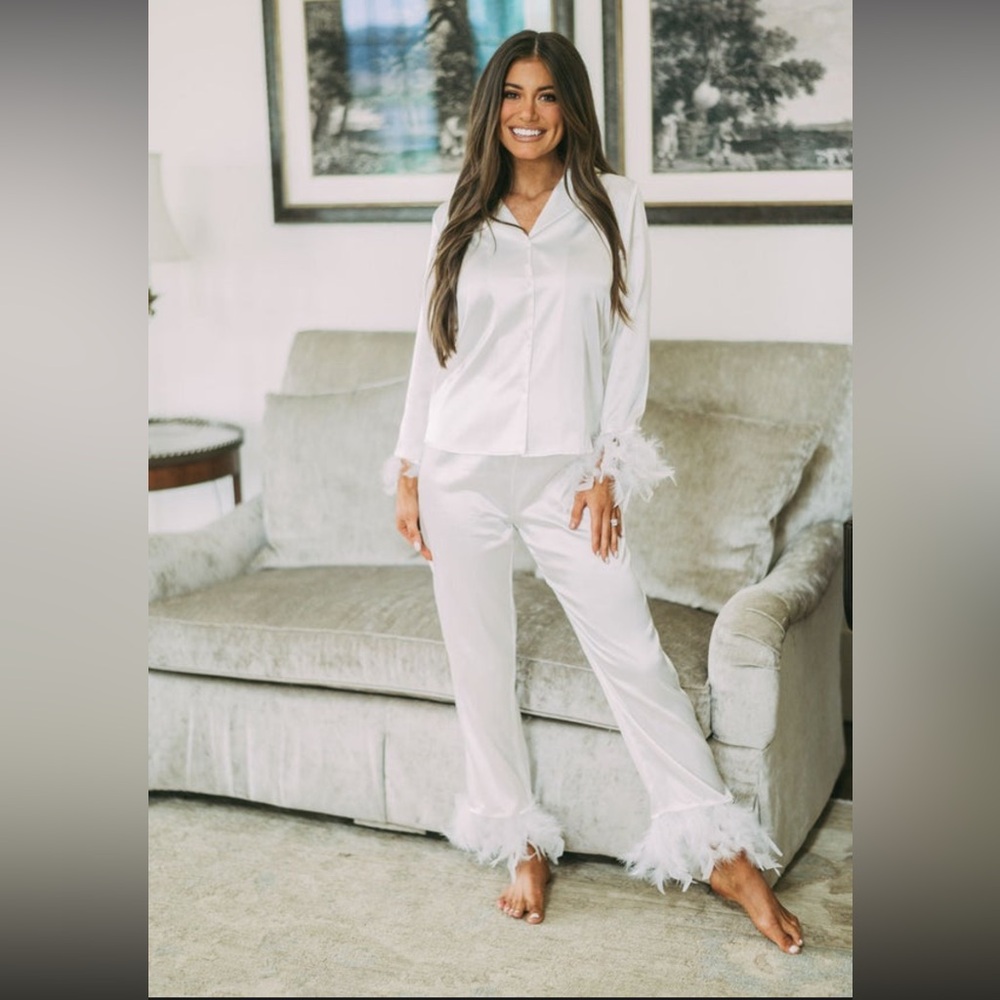 COPY - White TheseThree Feather Pajamas for Bride